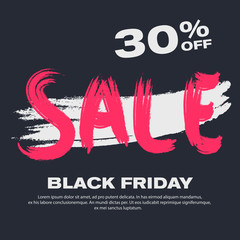 30% off vector sale poster. Illustration of black friday, esp 10