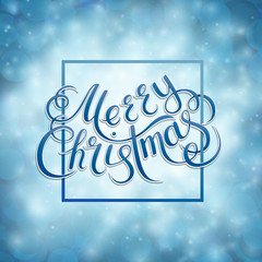 Naklejka na ściany i meble Merry Christmas lettering on a background. Vector illustration.