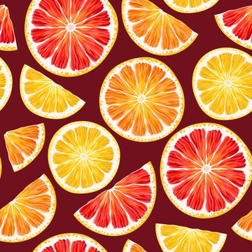 Citrus slices seamless