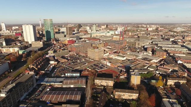 Aerial view of Birmingham city centre, UK.