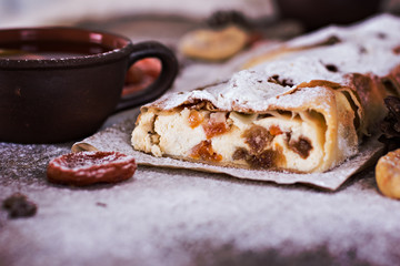 strudel with dried fruits