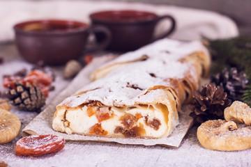 strudel with dried fruits