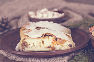 strudel with dried fruits