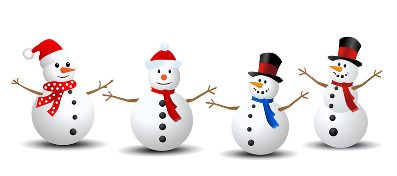 Snowman Collection. Snowman set isolated on white background