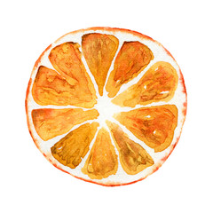 Slice of orange isolated on white background - 128456810