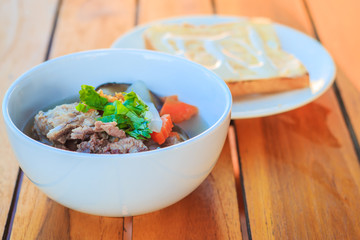 mush for breakfast with pork chops