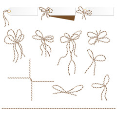Tags and labels with bakers twine bows ribbons