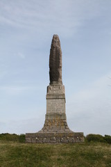 Memorial monument at the entrance of the r&uuml;ins Hammershus on the island Bornholm. Denmark
