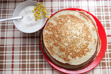 traditional Russian  pancakes