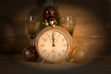 2017 Happy New Year with clock