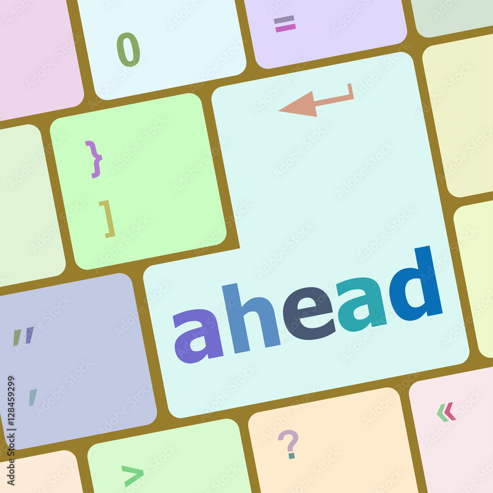 Poster changes ahead concept with key on keyboard