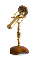 Antique kaleidoscope on white background