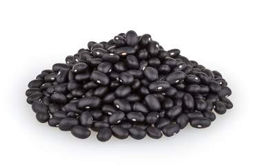 Black beans isolated on white background