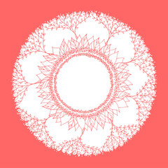 chakra mandala icon symbol, flower floral, vector hand drawn, illustration design