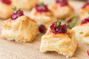 Christmas cranberry and cheese bites