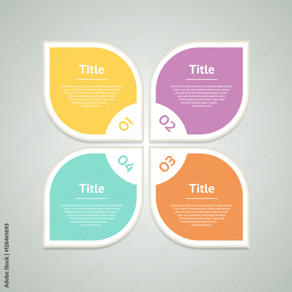Wall mural vector infographic design template. business concept with 4 options, parts, steps or processes. can 