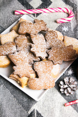 Christmas sweet cookies  and colorful decorations