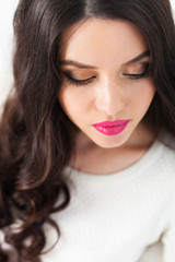 Obraz premium Magnificent portrait of a beautiful young woman with perfect ski