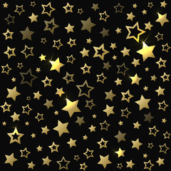 Fototapeta premium Gold shine stars christmas seamless pattern.