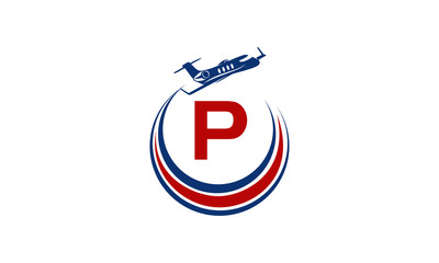 Airplane Logo Initial P