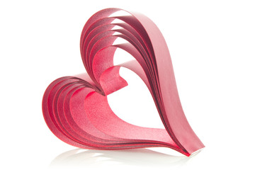 Red heart of ribbons
