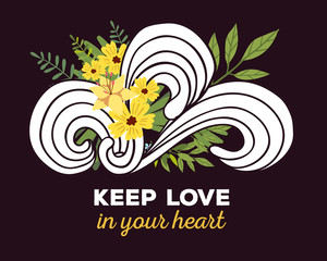 Vector illustration of floral template with beautiful flowers, l