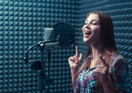 Woman In A Recording Studio