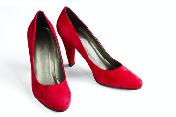 women's red velvet shoes