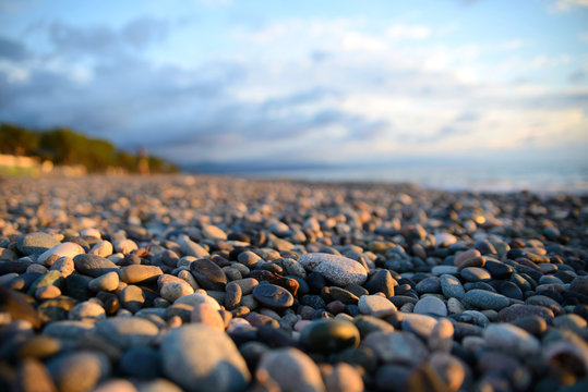 sunset on pebble beach