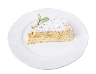 Delicious napoleon cake with grapes.