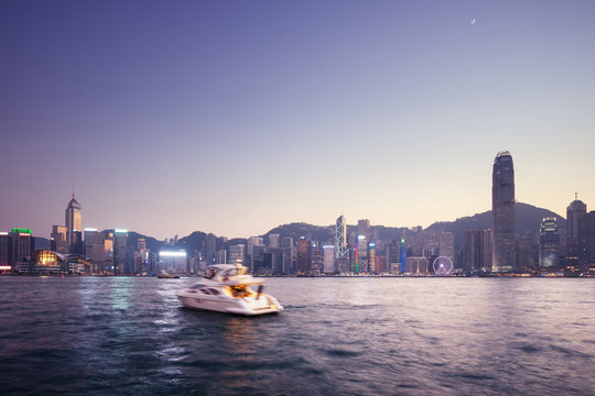 Hong Kong Harbour at sunset