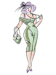 Plus size fashion woman vector illustration