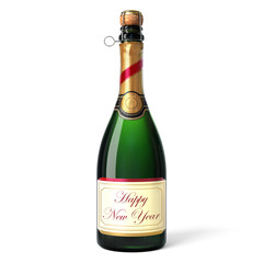 Sparkling wine bottle - "Happy New Year"