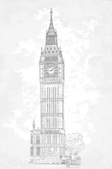 Fototapeta na wymiar drawing London Big Ben