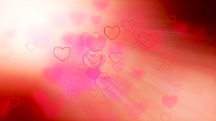 Valentine's day abstract background, flying hearts.