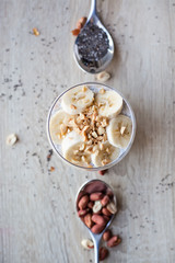 Banana chia yogurt pudding