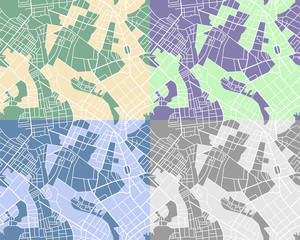Set of city maps