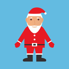 Santa Claus of Christmas and New Year happy greeting vector figure.Christmas and New Year theme isolated illustration of happy Santa Claus.Cartoon character.