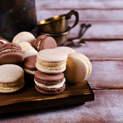 Brown and beige macaroon