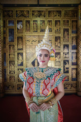 Thailand culture Dancing art in masked naang-see-daa that high c