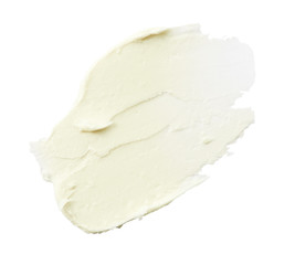Cosmetic scrub cream in abstract shape on background