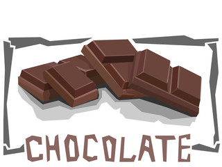 Vector simple illustration of chocolate bar.