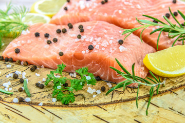 Fresh and aromatic salmon
