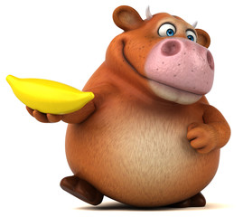 Naklejka premium Fun cow - 3D Illustration