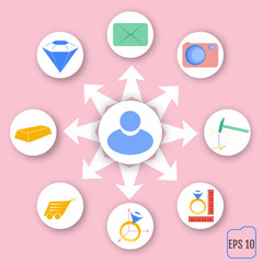 Jewelry infographic. Vector illustration