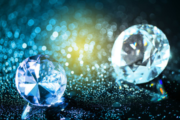 colorful diamonds and bokeh background