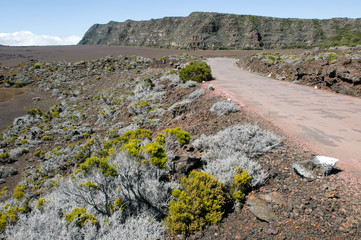 Road to Piton de la Fournaise volcano on La Reunion