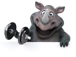 Naklejka premium Fun rhino - 3D Illustration