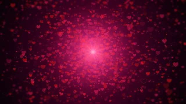 Seamless loop, valentine's day loopable abstract background, flying hearts, UHD 4k 3840x2160.
