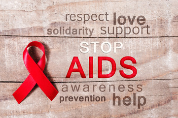 Red Ribbon - STOP AIDS - HIV awareness symbol